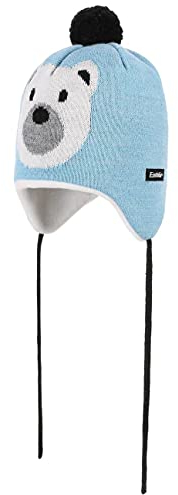 Eisbär Kids Inkamütze Kindermütze Bommelmütze Skimütze Wintermütze Ohrenmütze (47 cm - hellblau)