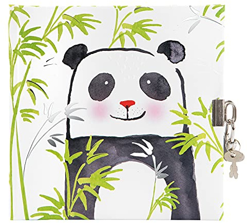 goldbuch 44 393 dagbok panda i Turnowsky-design, 96 vita sidor, låsbar anteckningsbok, journal med lås, omslag med konsttryck, silverprägling och relief, ca 16,5 x 16,5 cm
