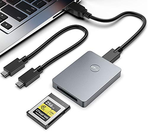 CFexpress Kartenleser, 10Gbps Typ B CFexpress Adapter USB C auf USB C/USB A Speicherkartenleser mit USB 3.1 Gen2 Übertragungsgeschwindigkeit, kompatibel mit Windows/Mac/Linux/Android