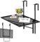 GOPLUS Balkontisch hängend, 60,5x40,5cm Balkonhängetisch 5-stufig höhenverstellbar, Hängetisch klappbar bis 20kg belastbar, Klapptisch Balkon, Beistelltisch für balkongeländer von 4.5-10cm