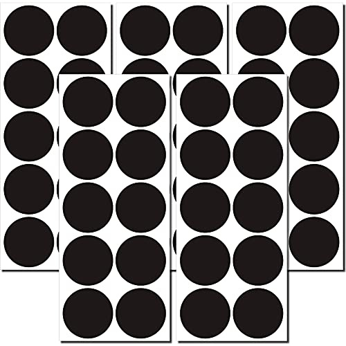 100 Klebepunkte 50mm 5cm Punkte PVC Folie Aufkleber abwaschbar desinfizierbar entkeimbar (Schwarz)