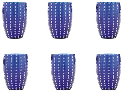 Zafferano Set 6 Perle Tumbler Verre à Eau Bleue