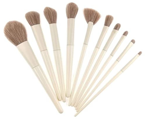 ZHIYE 10Pcs Makeup Brushes Set, White Professional Face Make-up Brush Set, Suitable for Eye Shadow, Foundation, Concealer, etc