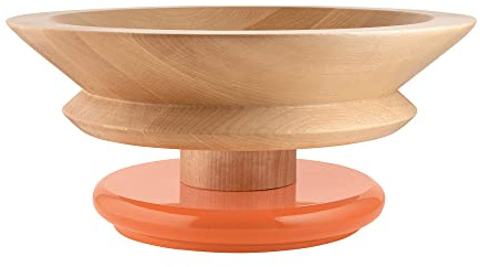 Alessi Piccoli Monumenti per Grandi Paesaggi ES15 1 – Design-Mittelstück aus Lindenholz mit farbigem Sockel, Orange