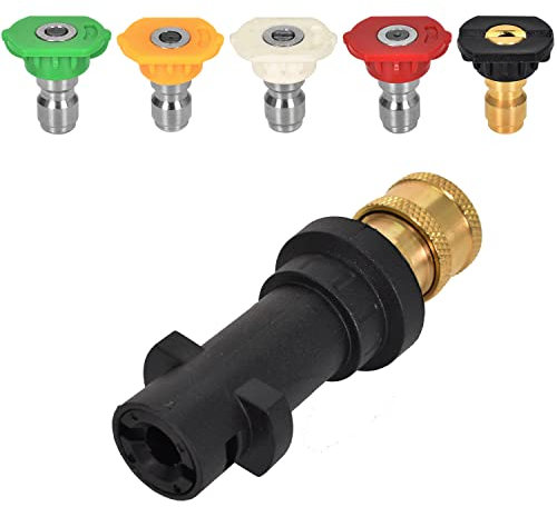 Adattatore per Idropulitrice per attacco rapido da 1/4, Compatible per Karcher serie K2-K7,con 5Pcs Ugelli per Idropulitrici, Idropulitrice Spruzzo Set per La Pulizia Dell'auto E Il Giardinaggio (A)