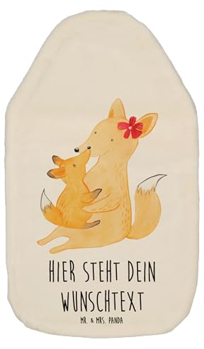 Mr. & Mrs. Panda Personalisierte Wärmflasche Fuchs Mama - Weiß