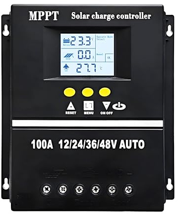 Y&H 60A Solarladeregler 12V24V36V48V LCD Intelligenter Regler Max 100V Eingang Dual USB für Blei-Säure/Lithium,Kommunikationsbasisstationen,Stromversorgungssysteme,Signalleuchten,Straßenbeleuchtung