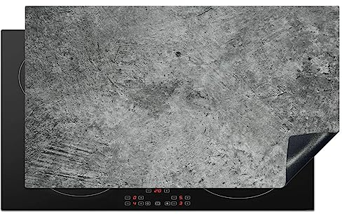 KitchenYeah© Herdabdeckplatte Einteilig Abdeckplatten Cerankochfeld | 89x51 cm - Abdeckung Ceranfeld Herdplattenabdeckung Induktionsmatte Beton - Schiefer - Grau - Design