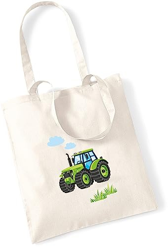 minimutz Jutebeutel bedruckt mit Traktor Bulldog | Stofftasche aus Baumwolle für Jungen | Kinderbeutel Tragetasche Kindergarten Schule | nachhaltig & umweltfreundlich