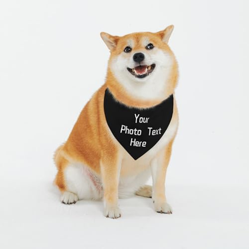Personalisierter Haustierschal, Hundehalstuch mit Namen, individuelles Hinzufügen Ihres Fototext-Logos, Lätzchen, dreieckige Kopftücher für kleine, mittelgroße und große Hunde, Katzen,Babys, Welpen