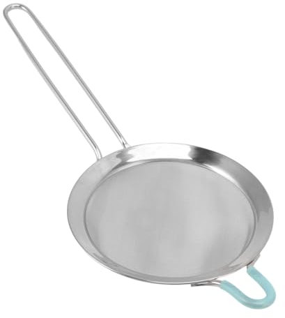 14cm Long Handled Metal Sieve, Fine Mesh Pasta Strainer Colander Sieve Sifters Sive Cooking Flour Baking Seive for Sift, Strain, Drain and Rinse Vegetables, Tea