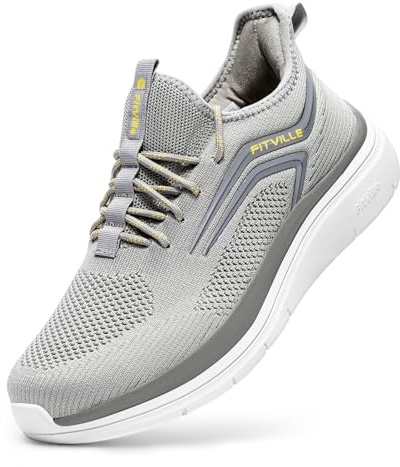 FitVille Extra Weit Laufschuhe Herren Gedämpft Joggingschuhe Helle Sohle Straßenlaufschuhe Atmungsaktiv Sportschuhe Fitnessstudio rutschfest Turnschuhe