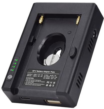 NP-F Akku Adapterplatte für Sony NP-F980, 970, 750, 550, NP-F Akku Adapter Mount Plate für Sony A7 A9, BMPCC 4K 6K, 6K Pro, GH5, Z6 Z7, Ninja V+, Canon R5 C Mit D-Tap, 12V DC / 8,4V DC Ausgang