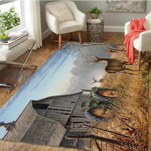 Kind Teppich 80 X 120 cm / 31.5 X 47.2, Schlafzimmer Teppich, 3D Teppiche Wohnzimmer Teppiche Weich rutschfest Teppich Für Wohnzimmer Schlafzimmer Bettvorleger Wildtier Elch -3O6C9D2B8F4N