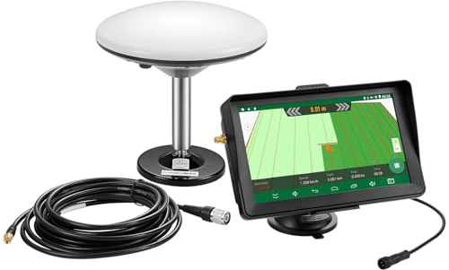 7 Inch Agricultural Tractor GPS Guidance System High Precision Farming GPS Strong Anti-Interference GNSS Antenna, Suitable for Plowing Sowing Farmland and Weeding Automatic Positioning GPS Navigator