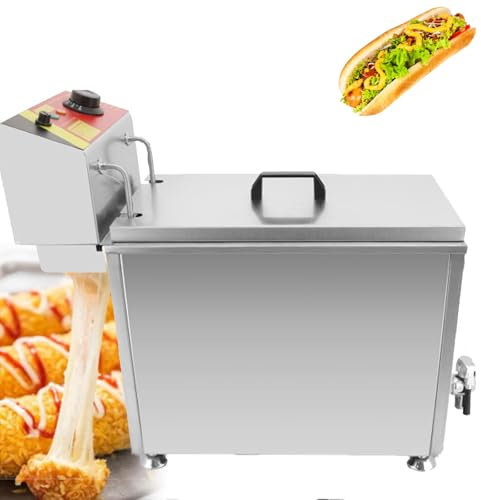 ZyKnaurral Commercial Electric Fryer Cheese Hot Dog Stick Machine, Sausage Frying Equipment, 25l Desktop Electric Deep Fryer, Kitchen Restaurant Household Equipment