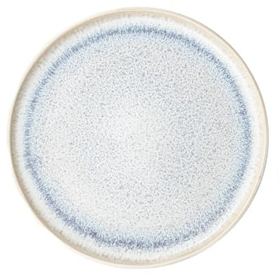 Sänger | Speiseteller Santorini 1 tlg, Steingut Geschirr Handmade, Essgeschirr Creme Farben mit fliederfarbenen blauen Farbverlauf