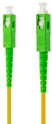 Blendend Cable de fibra óptica SC/APC-SC/APC monomodo LSZH amarillo 1m, ideal para conexiones de red y sistemas de telecomunicaciones.