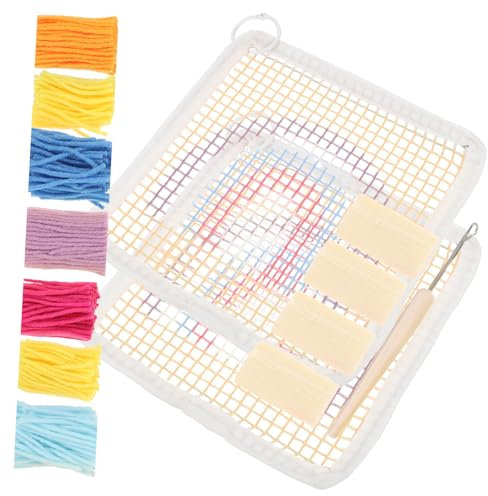JEWEDECO Stickset Untersetzer Selbstgemacht Kit Latch Hook Materialpaket Für Anfänger Kreative Wohnkultur Geschenkidee