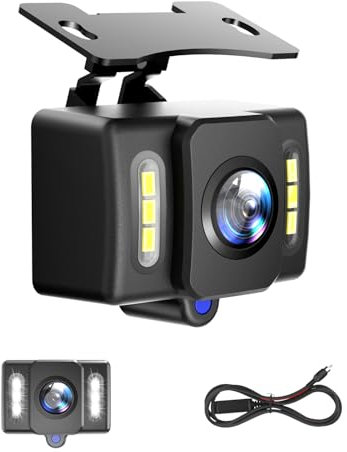 AUTO-VOX OEM Rückfahrkamera Auto: 6 LED Super Nachtsicht IP69K Wasserdicht Rückfahrkamera Nachrüsten, Universal 1080P Rückfahrkameras für Wohnmobil PKW SUV LKW Van