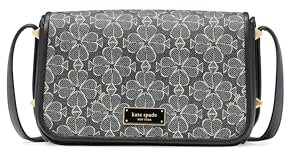 kate spade new york dam Liv Spade blomma belagd kanvas liten flik crossbody, svart multi, Svart multi