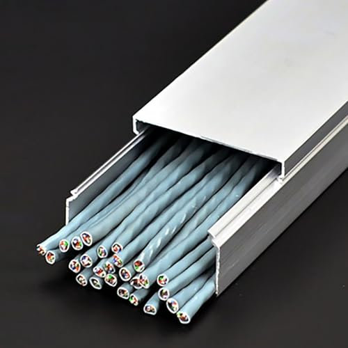 Kabelkanal Kabelschlauch Kabelmanagement Vielseitiger Kommerzieller Kabelhohlraum Aus Metall, Bildschirm-Verlängerungskabellösung, Drahtschutz Für Parkplätze/Büro/Flure, Aluminium-Kabelabdeckungen(80x