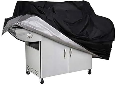 Kraftigt vattentätt grillskydd för kol och elektrisk grill utomhus trädgårdsgrill skyddsfodral med dammdesign svart grillskydd (170 x 61 x 117 cm)