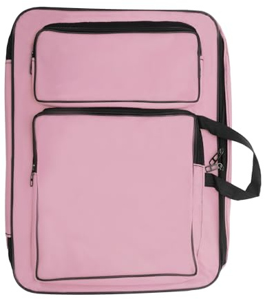 CAPASTEC Kunstmappe Tragetasche 1 Stück Rosa Aufbewahrung Zeichenbedarf | Rosa, Für Malerei Skizzenblock Zeichenbrett Palette Farben Pinsel, Größe 50x39cm, Verstellbare Schultergurte, Robust
