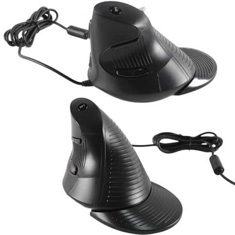 ACOLY Souris ergonomique verticale filaire : clic silencieux, 3 200 DPI, 6 boutons programmables (M618XU-Noir)