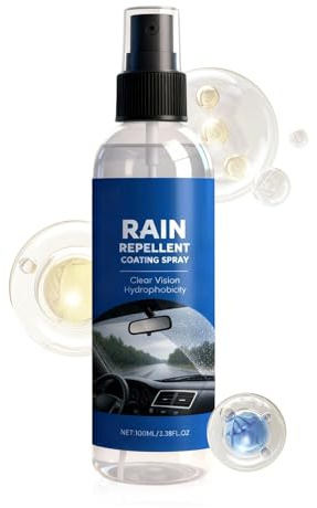 Spray antipioggia, liquido, 100 ml, compatto, durevole, rivestimento per finestre con idrofobiatura, anti-appannamento, sicurezza di guida, trattamento del vetro, soluzione di drenaggio 'acqua |