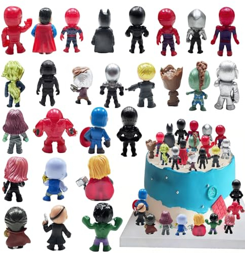 Lot de 26 mini figurines d'action - Décoration de gâteau - Figurines de dessin animé - Décoration de gâteau - Jouet Fi-guren - Décoration de gâteau Figu-ren - Pour fêtes d'anniversaire d'enfants