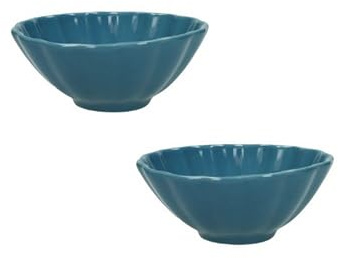 BRANDANI set 2 pezzi ciotolina in porcellana stoneware Ø 16 x h 6,5 cm Calipso blu avio