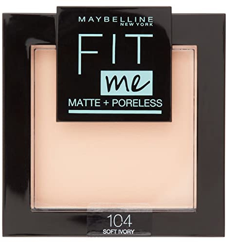 Maybelline New York, Gemey Fit Me – puder matt antipores – 104 Nu, 104 Soft Ivory.