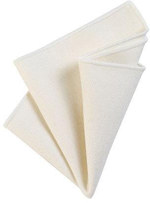 DonDon Pañuelo 23 x 23 cm auto-plegable fabricado de algodón con estilo tweed monocromo Blanco