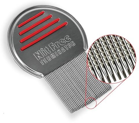Nit Free Terminator Peine profesional de acero inoxidable para un tratamiento eficaz de piojos (los colores pueden variar) (paquete de 3)