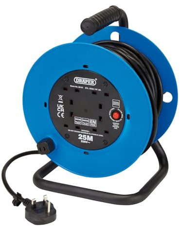 Draper 02121 230V Four Socket Industrial Cable Reel, 25m