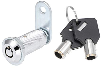sourcing map Tubular Cam Lock 1-1/2 Cylinder Length Chrome Finish Keyed Different