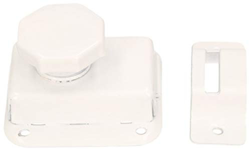 KOTARBAU® Serratura con scrocco per cerchione 55 x 55 mm (2.17 x 2.17 in) Bullone per sciacquone per porta della toilette per bagno Serrature a scrocco per mobili (bianco)