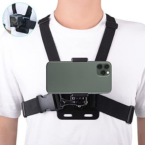 Actionkamera huvudrem bröstsele bältesmontering med bärväska kompatibel med Gopro Hero 8 7 6/AKASO EK7000 Brave 4 V50/Crosstour 4k/Campark/DBPOWER/Dragon Touch vattentät kamera JPL031