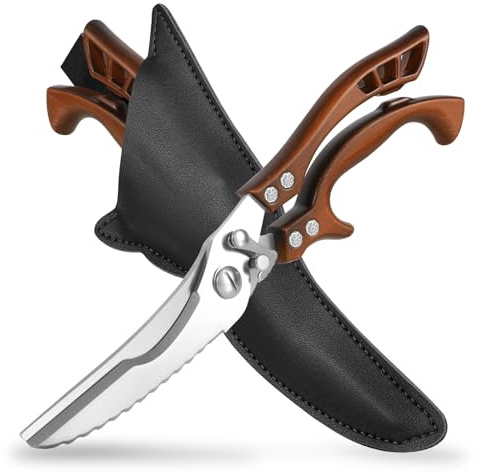 ANDONG Kitchen Scissors, Heavy Duty Poultry Shears, Stainless Steel, Retro-Modern Style, Bronze Color, Kitchen Shears