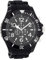 Oozoo Herrenuhr mit Silikonarmband Arabische Zahlen und Indexe Chrono Look 48 MM Schwarz C4829