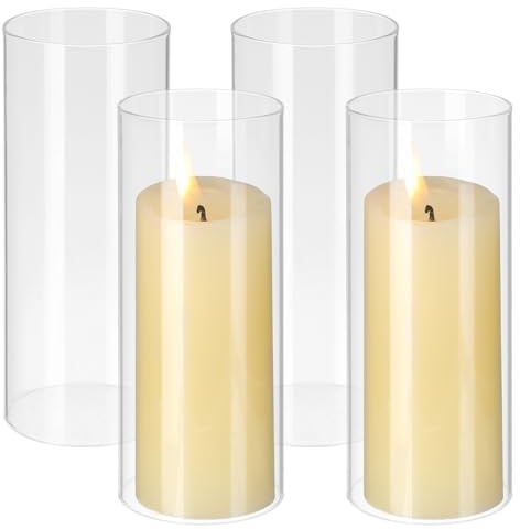 Garneck Glaszylinder ohne Boden 6cm Durchmesser Windlichtglas Drinnen Draußen Transparente Kerzenhalter 4 Stücke 15x6x6cm Glas Windlicht Ersatzzylinder Party Zuhause Bankett Im Freien