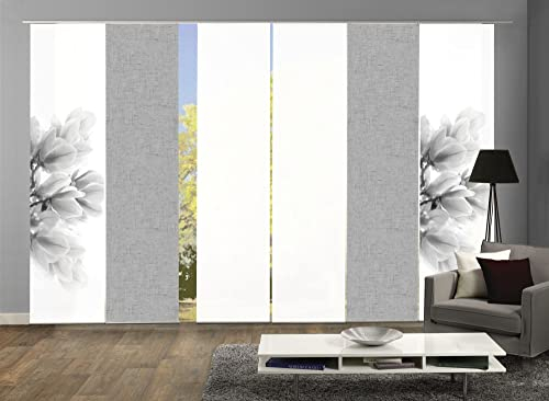 wohnfuehlidee 6er-Set Schiebegardinen MALENKA Blickdicht, Höhe 245 cm, grau