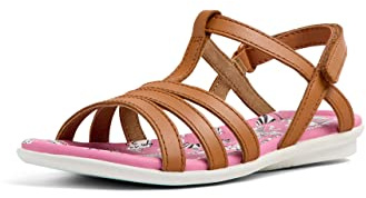 Camper Girls' Right K800543 T-Strap Sandal, Medium Brown 003 Tws, 3.5 UK