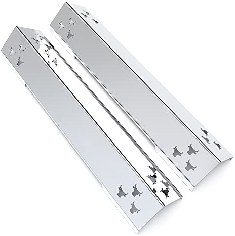 tuning-art GA10 Gasgrill Brennerabdeckung Edelstahl kompatibel mit Rösle Videro G2, G2-S, G2-S Nero, Vario+ und Sansibar Serie | Brennerschutz | Passgenau, Farbe:2er Set Chrom Bulle