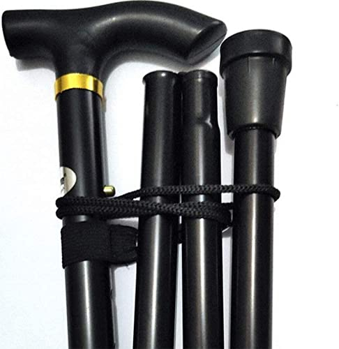 SilteD Canes Leichter Gehstock aus Aluminiumlegierung, Trekkingstock mit Gehstock, Aluminium-Klappstock, vierteilig, teleskopisch, klappbar, Trekkingstock, Gehstock, verstellbare Krücken (Farbe: A)