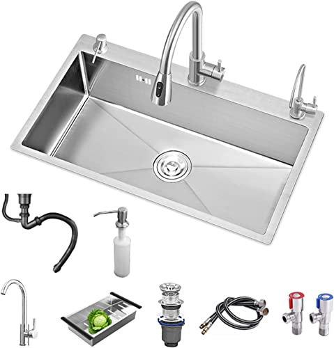 Sink Home Kitchen Sinks 304 Edelstahl-Küchenspüle, Arbeitsplatzspüle, Unterbau-Küchenspülen, Schüssel-Waschbecken, Spülbecken zum Händewaschen, Drop-in- oder Unterbau-Installation