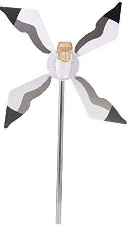 VANZACK Girouette Moulin à Vent Mouette en PVC Solide pour Jardin Printanier, Décoration Extérieure Colorée pour Pelouse, Pot De Fleurs Et Terrasse, Effet Tournant Naturel Vent