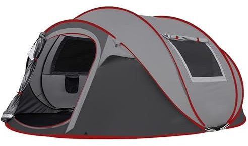 Tienda de campaña instantánea para 6 personas con 2 ventanas de ventilación, impermeable y sombrilla, tienda familiar para acampar al aire libre, playa, camping, tienda de campaña ligera y portátil