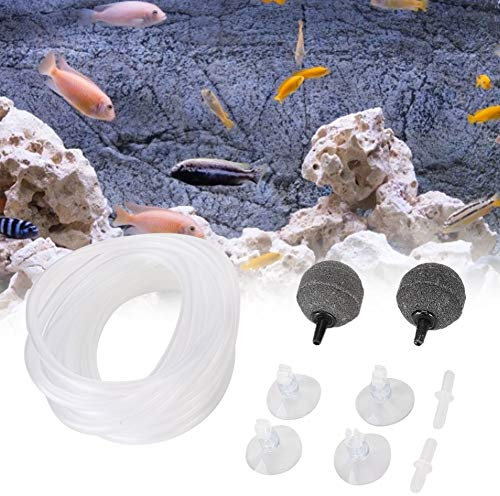 Aquarium-Sauerstoffpumpen-Zubehör-Set, Blasenstein-Schlauch, Saugnapfhalter, Ventil-Belüftungsgerät, Aquarium-Luftpumpen-Zubehör-Set für Aquarien